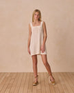 Teen Crochet Tank Mini Dress | Ivory | Rylee & Cru