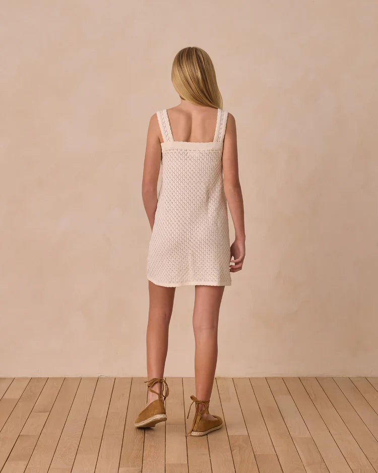 Teen Crochet Tank Mini Dress | Ivory | Rylee & Cru