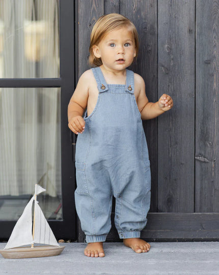 Cargo Baby Overall | Washed Blue | Rylee & Cru