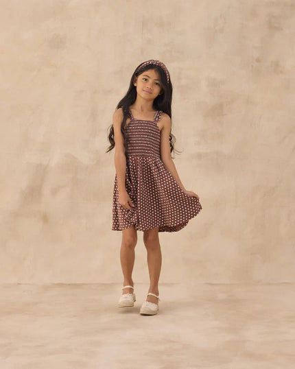 Lainey Dress | Chocolate Polka Dot | Rylee & Cru