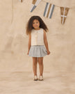 Pleated Denim Skirt | Railroad Stripe | Rylee & Cru
