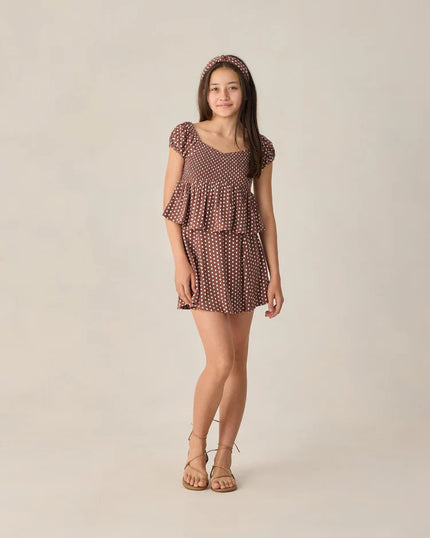 Teen Flutter Top | Chocolate Polka Dot | Rylee & Cru