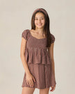 Teen Flutter Top | Chocolate Polka Dot | Rylee & Cru
