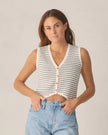 Ladies Knit Vest | Marine Stripe | Rylee & Cru