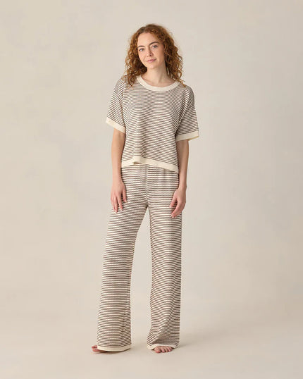 Ladies Knit Set | Chocolate Stripe | Rylee & Cru