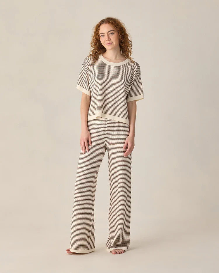 Ladies Knit Set | Chocolate Stripe | Rylee & Cru