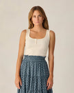 Ladies Ribbed Tank | Natural | Rylee & Cru
