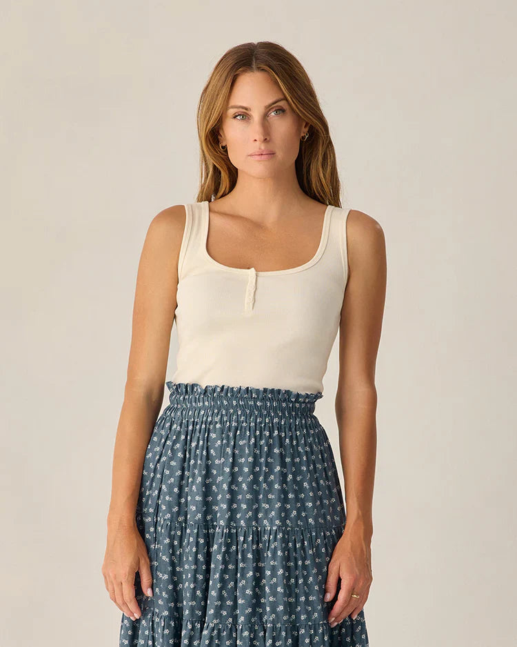Ladies Ribbed Tank | Natural | Rylee & Cru
