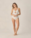 Women's Keyhole One-Piece | Green Fleur | Rylee & Cru