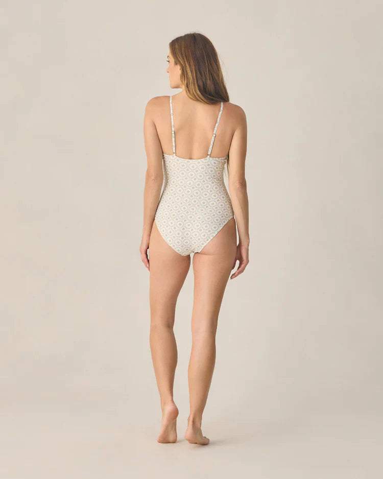 Women's Keyhole One-Piece | Green Fleur | Rylee & Cru