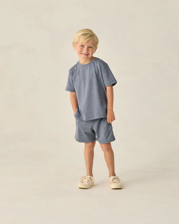 Oceanside Tech Short | Heathered Marine | Rylee & Cru