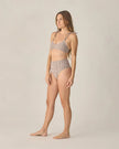 Ladies Banded High Cut Bikini | Chocolate Houndstooth | Rylee & Cru