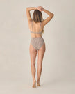 Ladies Banded High Cut Bikini | Chocolate Houndstooth | Rylee & Cru