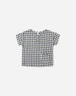 Woven Henley Tee | Navy Check | Rylee & Cru