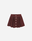 Button Front Mini Skirt | Burgundy | Rylee & Cru