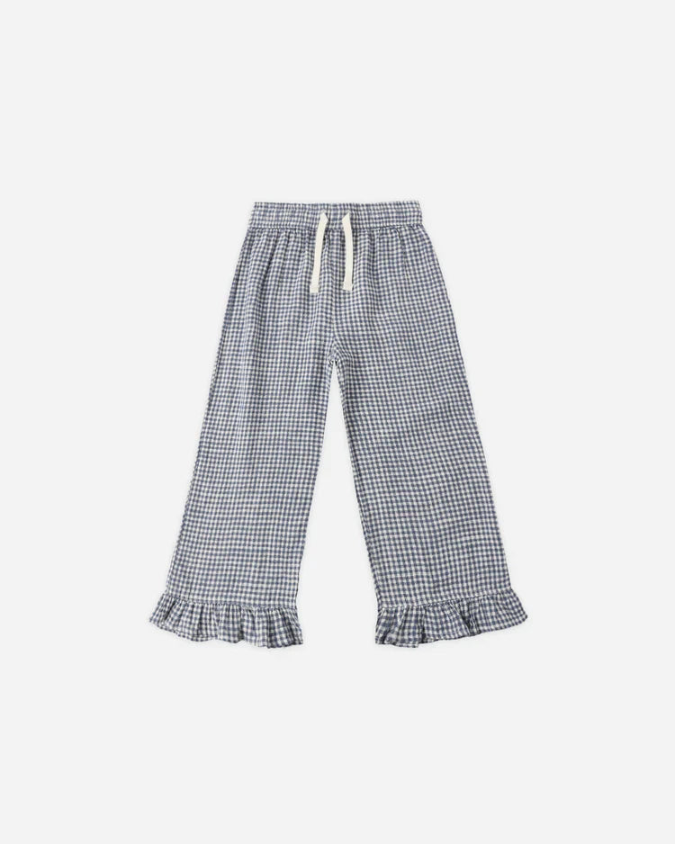 Wide Leg Pant | Marine Gingham | Rylee & Cru