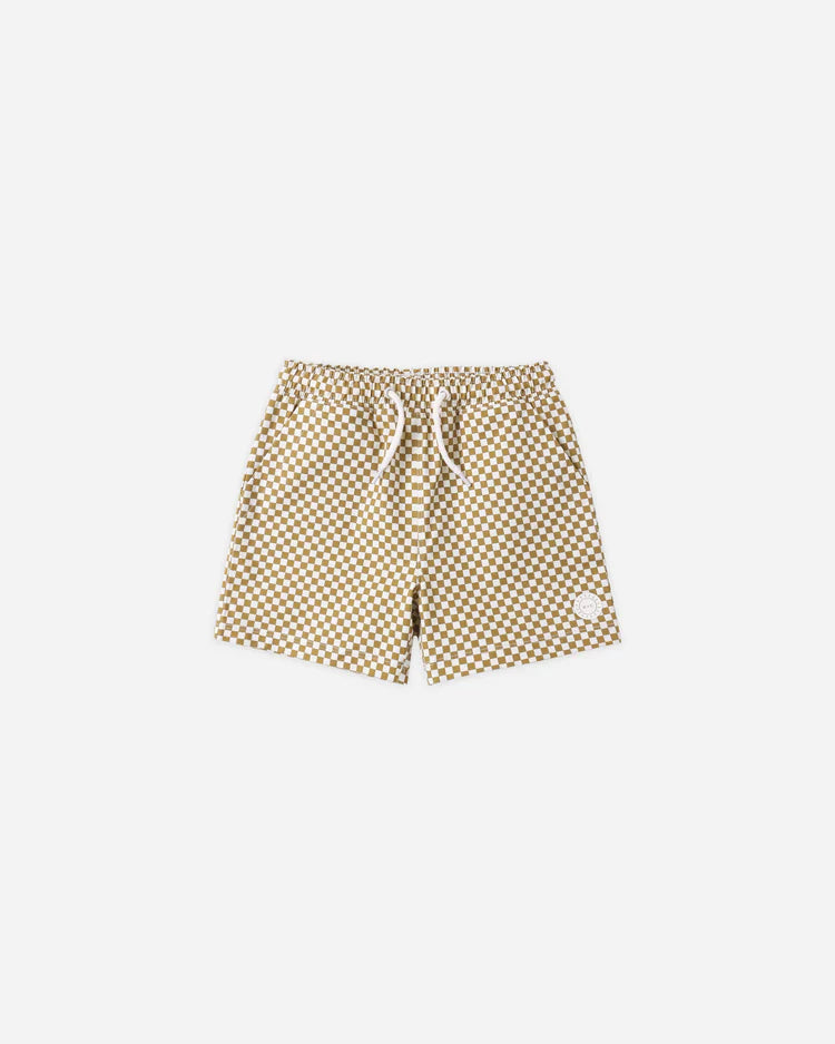 Boardshort | Ocre Check | Rylee & Cru