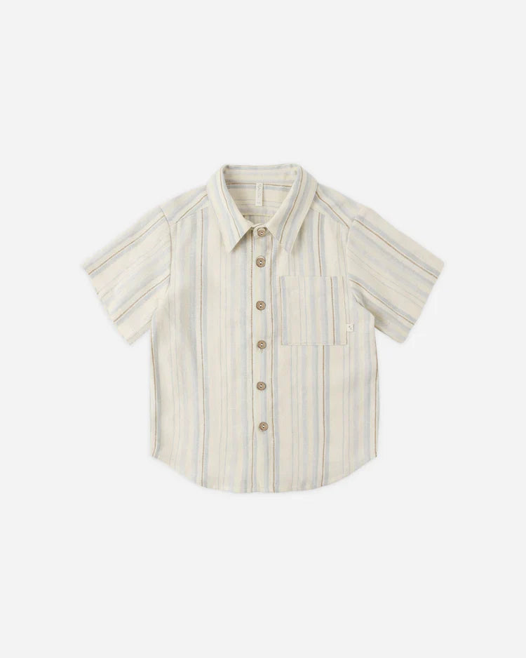 Collared Short Sleeve Shirt | Sea Stripe | Rylee & Cru