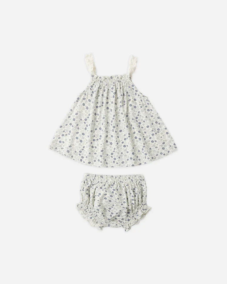 Swing Top & Bloomer Set | Blue Ditsy | Rylee & Cru