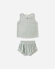 Baby Tank Set | Seafoam Terry Stripe | Rylee & Cru
