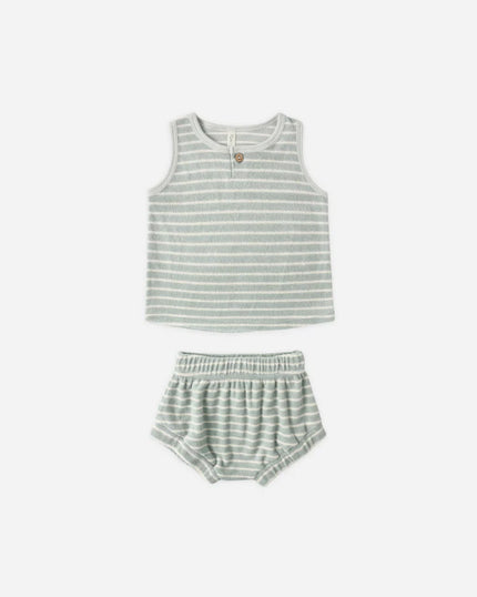 Baby Tank Set | Seafoam Terry Stripe | Rylee & Cru
