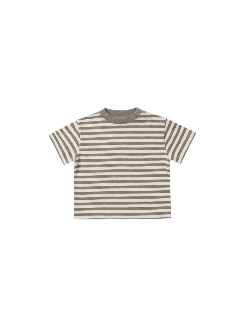 Relaxed Tee | Rylee & Cru | Charcoal Stripe