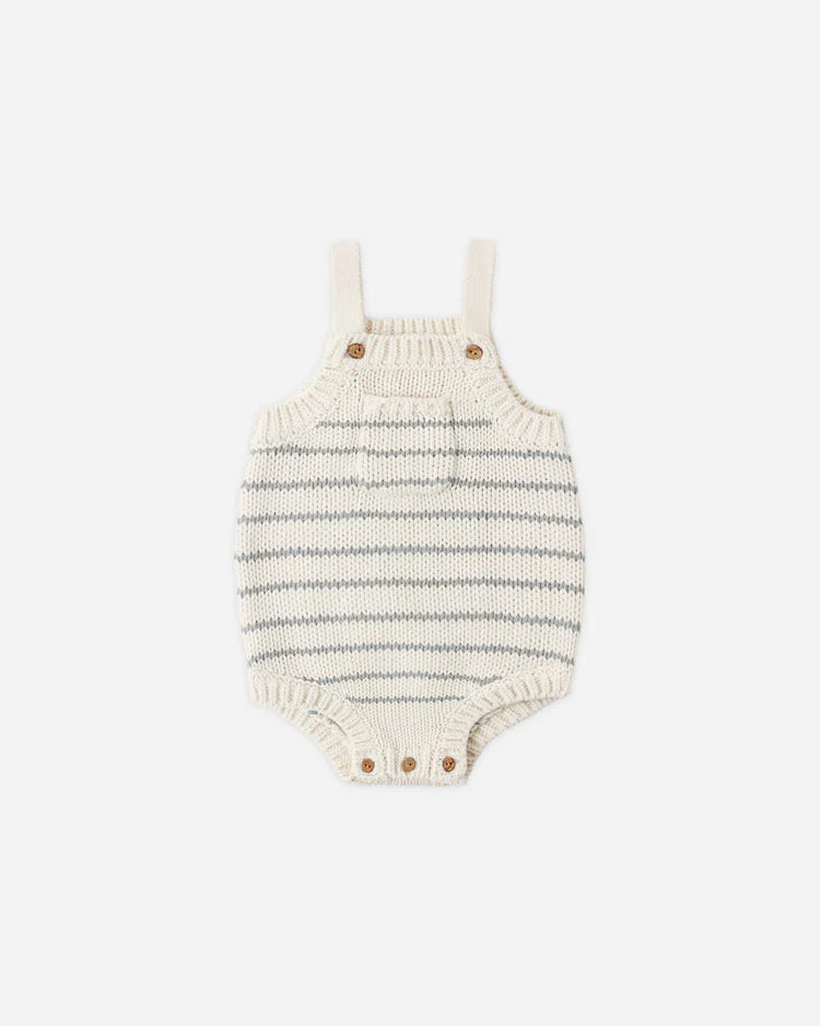Ashton Knit Romper | Sea Green Stripe | Rylee & Cru