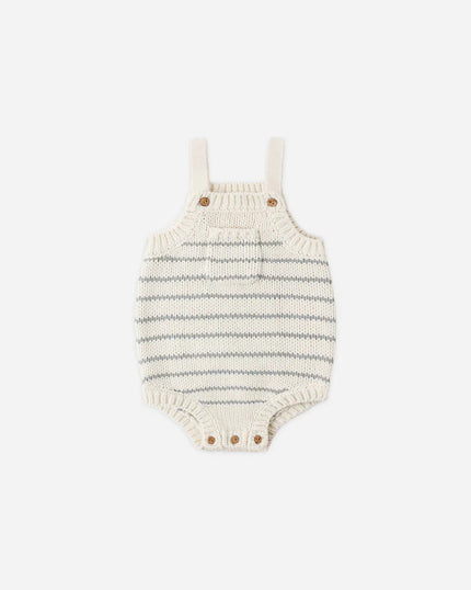 Ashton Knit Romper | Sea Green Stripe | Rylee & Cru