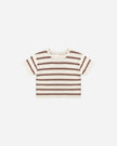 Boxy Crop Knit Tee || Autumn Stripe