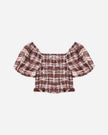 Trixie Top with matching Brooklynn pant| Burgundy Plaid | Rylee & Cru