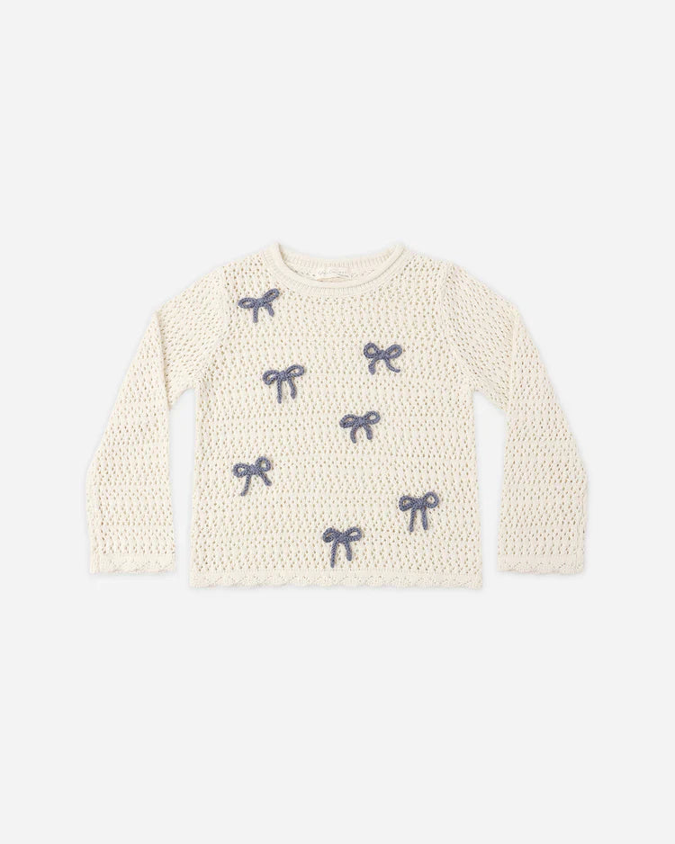 Crochet Knit Pullover | Bows | Rylee & Cru