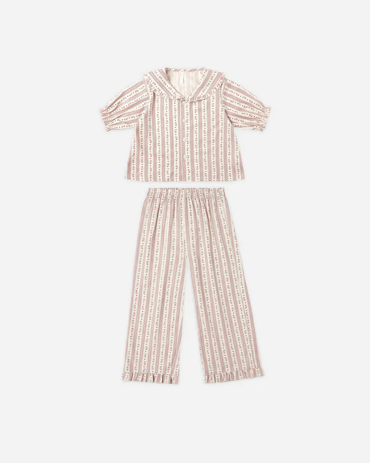 Ruffle Pajamas | Candy Cane Stripe | Rylee & Cru
