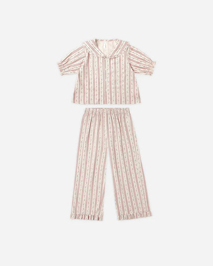 Ruffle Pajamas | Candy Cane Stripe | Rylee & Cru
