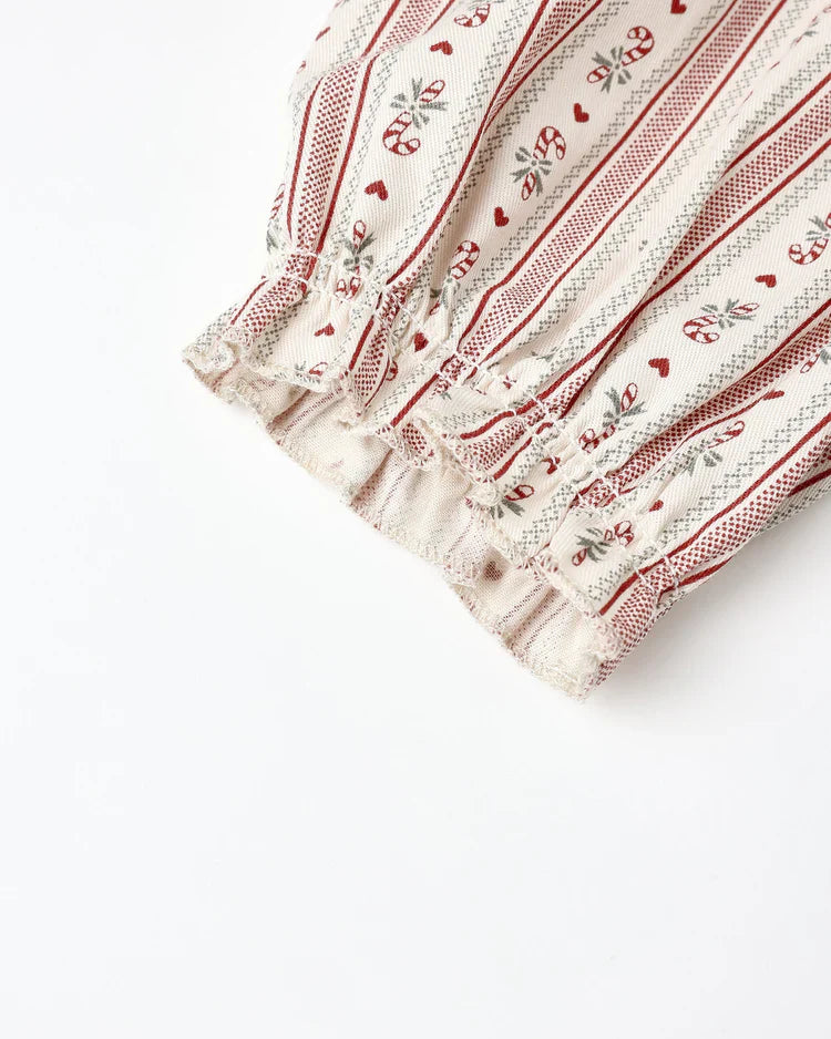 Ruffle Pajamas | Candy Cane Stripe | Rylee & Cru