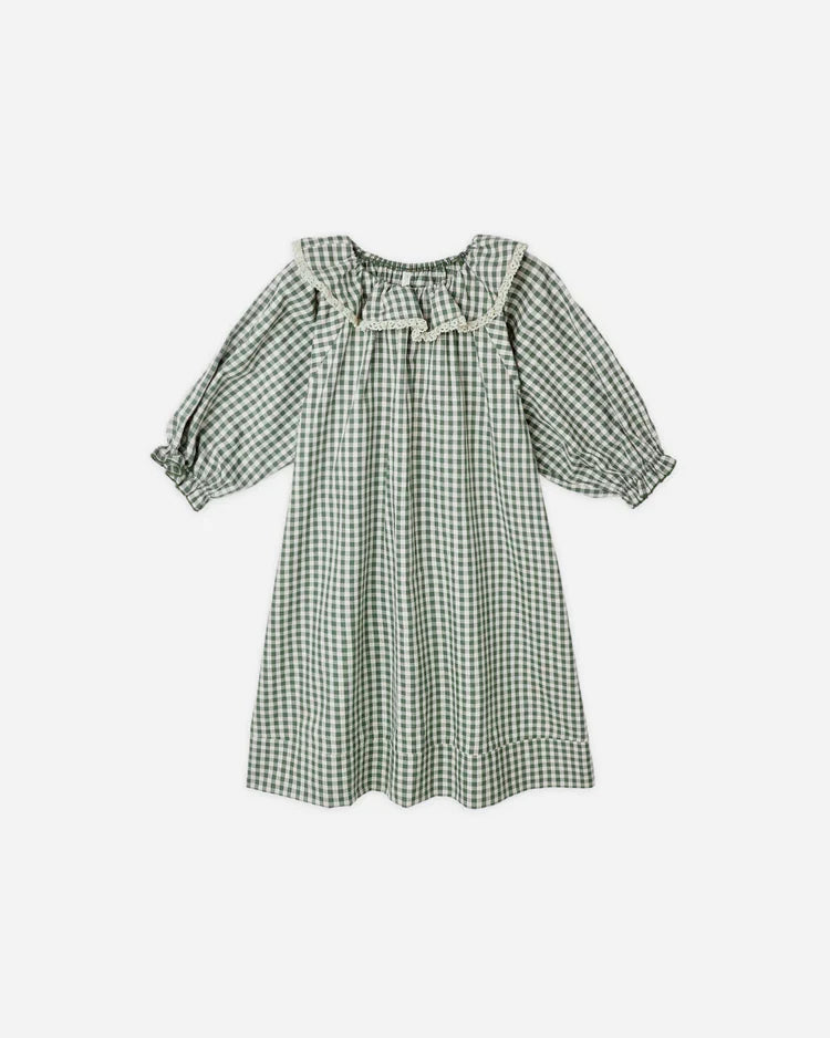 Girl's Nightgown | Evergreen Gingham | Rylee & Cru