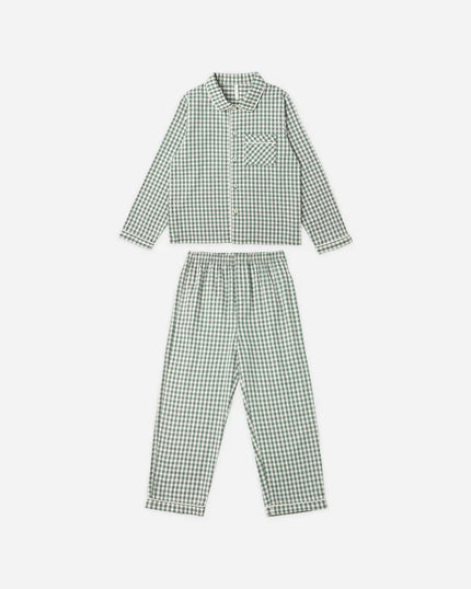 Long Sleeve Pajamas | Evergreen  Gingham | Rylee & Cru