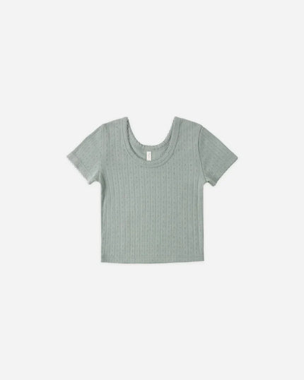Pointelle Tee | Sea Green | Rylee & Cru