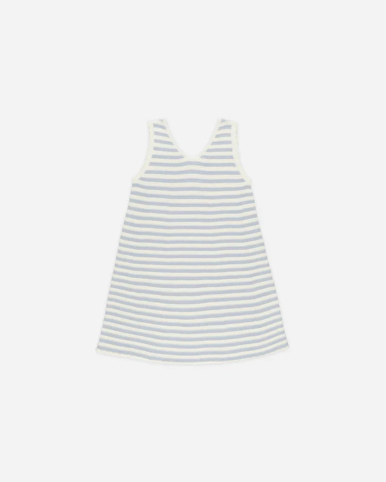 Crochet Tank Mini Dress | Blue Stripe | Rylee & Cru