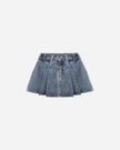 Pleated Denim Skirt | Indigo Denim | Rylee & Cru
