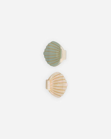 Shell Clip Set | Seafoam, Natural | Rylee & Cru