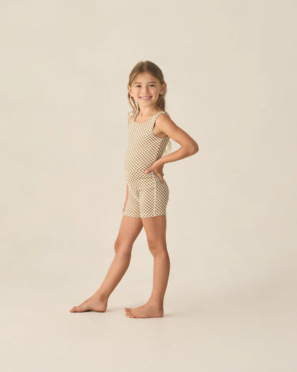 Malibu Bodysuit | Ocre Check | Rylee & Cru