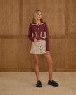 Teen Collared Cardigan | Burgundy | Rylee & Cru