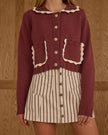 Teen Collared Cardigan | Burgundy | Rylee & Cru