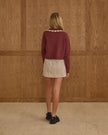Teen Collared Cardigan | Burgundy | Rylee & Cru