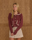 Teen Collared Cardigan | Burgundy | Rylee & Cru