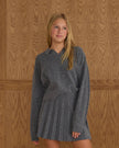 Knit Pleated Skirt | Heathered Grey | Rylee & Cru