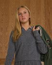 Collared Sweater | Heathered Grey | Rylee & Cru