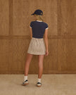 Teen Denver Mini Skirt | Burgundy Pinstripe | Rylee & Cru