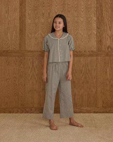 Teen Ruffle Pajamas | Evergreen Gingham | Rylee & Cru