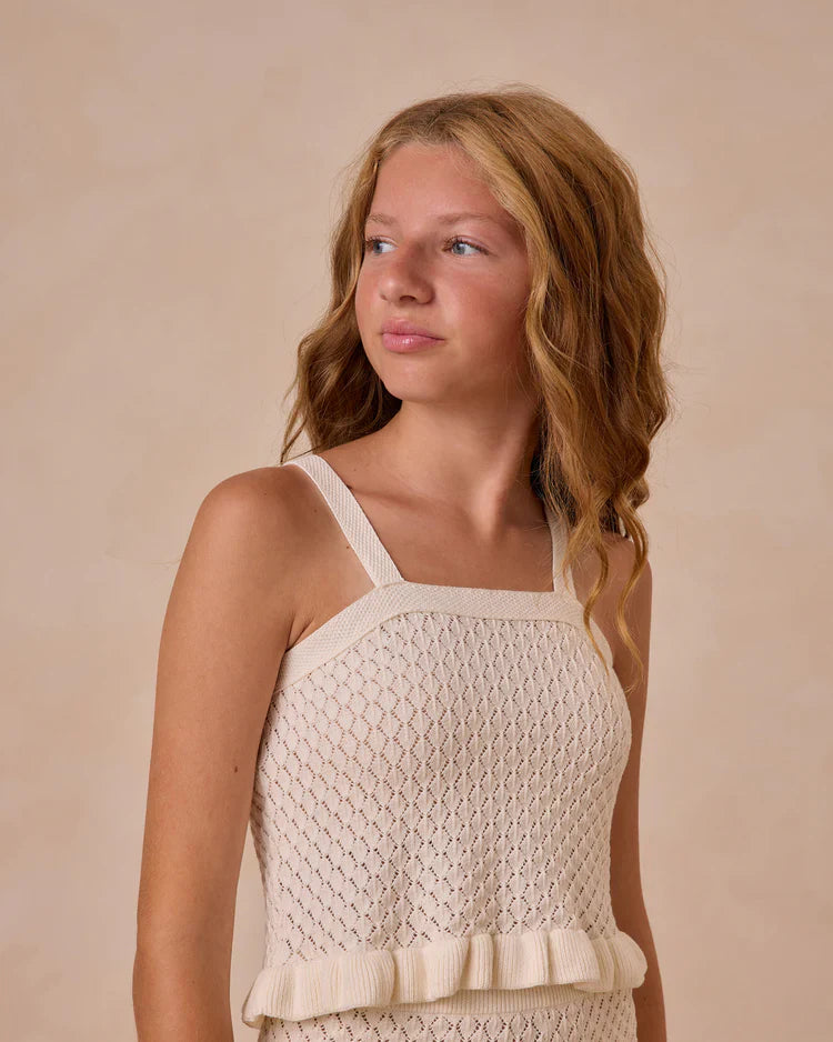 Teen Crochet Tank Set | Ivory | Rylee & Cru